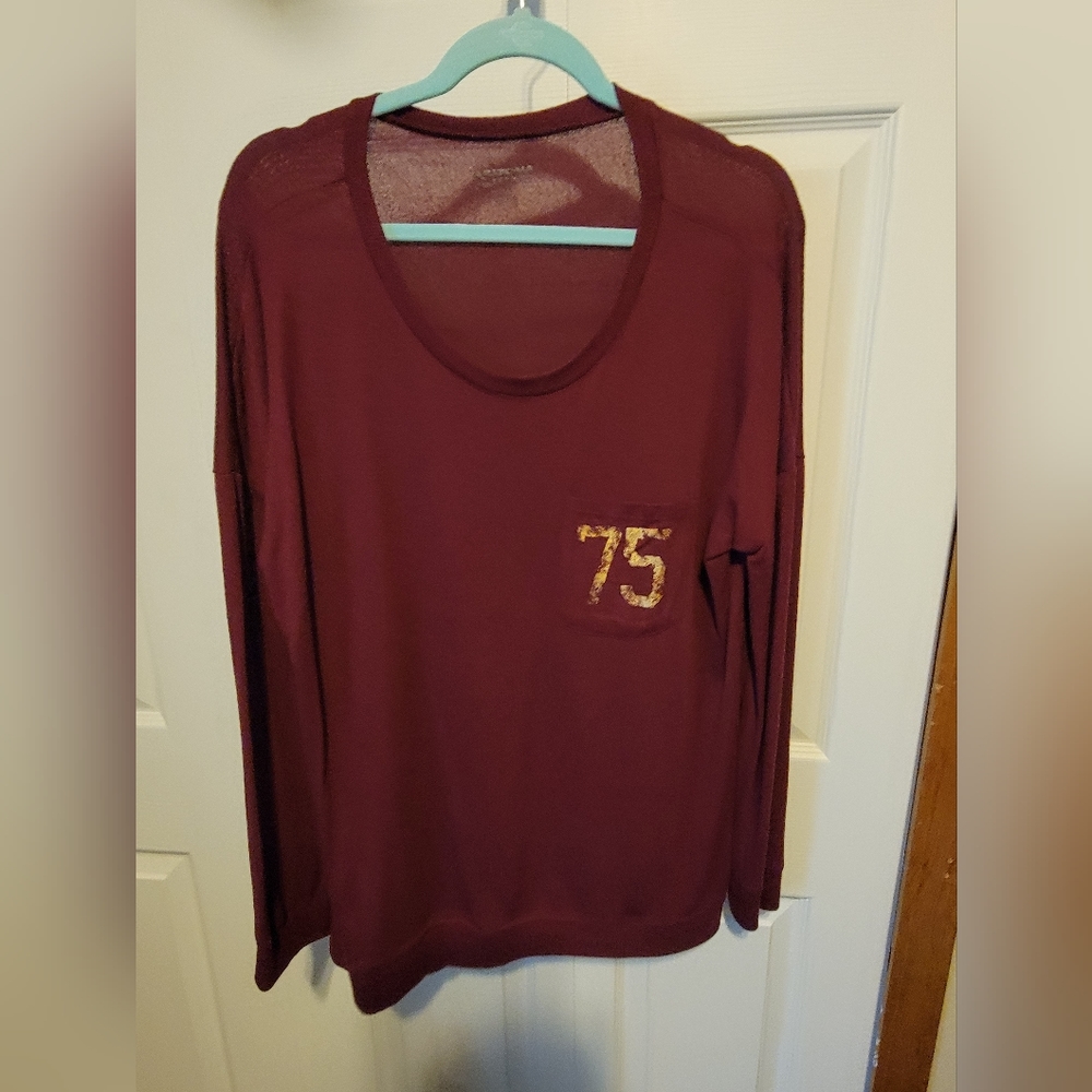 EUC Arizona Jean Co. Maroon Sweater with pocket on left chest, XXL